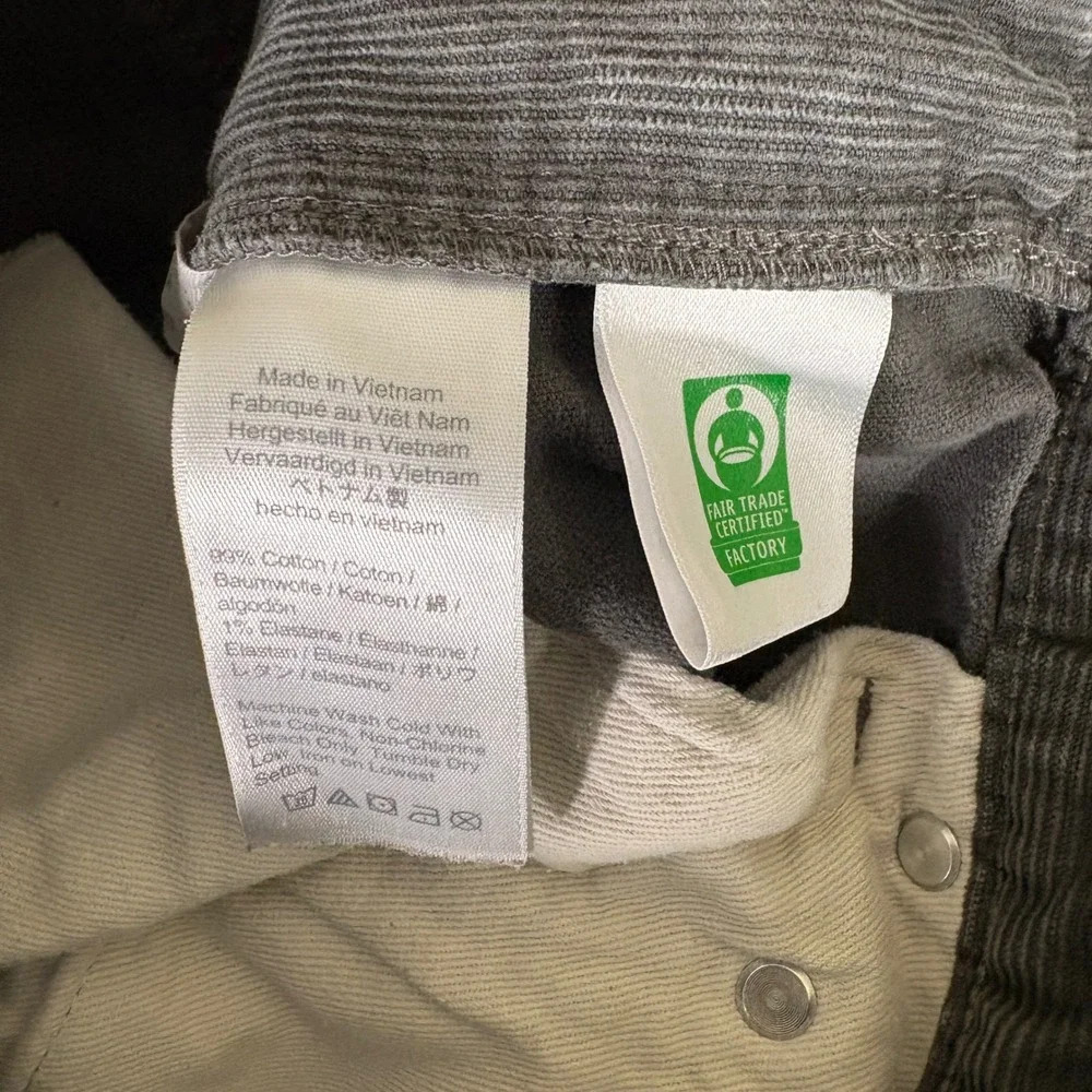 J.Crew 770 Straight Fit Corduroy Pants Mens 32x34 Charcoal Gray Cotton Stretch